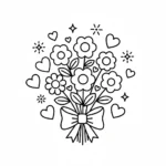 coloriage Bouquet de Fleurs à imprimer pour enfant de 6 ans
