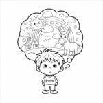 coloriage Brunito et sa vision pour enfant a imprimer gratuit