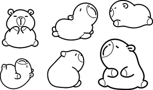 coloriage Capybara à imprimer pdf gratuit
