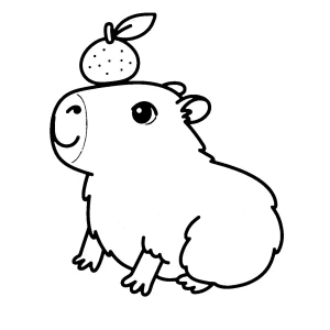 coloriage Capybara a colorier en ligne gratuitement