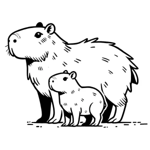 coloriage Capybara à imprimer pour enfant de 6 ans