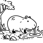 coloriage Capybara pour enfants