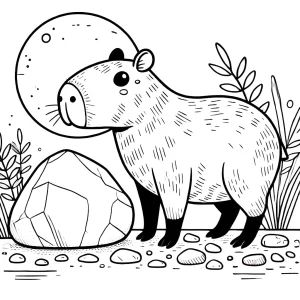 coloriage Capybara pour enfants a imprimer gratuit