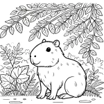 coloriage Capybara à imprimer pour enfant de 8 ans