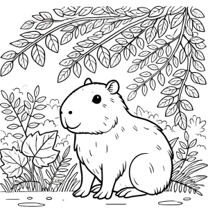 coloriage Capybara à imprimer pour enfant de 8 ans
