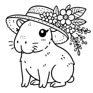coloriage Capybara à imprimer pour enfant de 2 ans