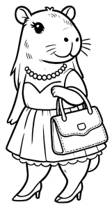 coloriage Capybara pour enfants à télécharger