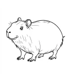 coloriage Capybara gratuit a imprimer