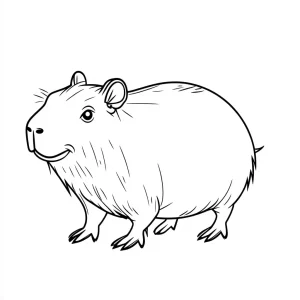 coloriage Capybara gratuit a imprimer