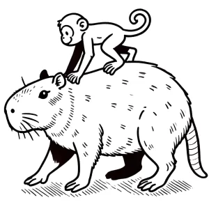 coloriage Capybara educatif pour enfant