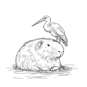 coloriage Capybara et découpage à imprimer