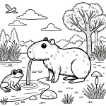 coloriage Capybara à imprimer pour enfant de 2 ans