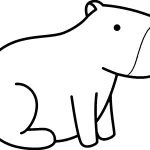 coloriage Capybara à imprimer kawaii