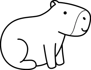 coloriage Capybara à imprimer kawaii