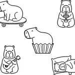 coloriage Capybara pour enfants à télécharger