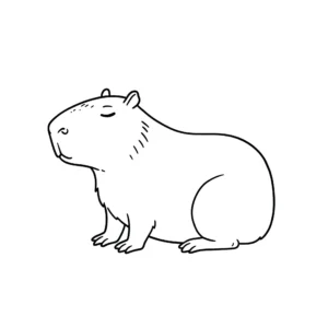 coloriage Capybara se relaxant a dessiner en ligne
