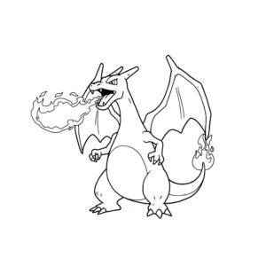 coloriage Charizard crache du feu et dessins