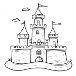 coloriage Chateau et decoupage