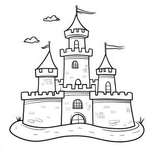 coloriage Chateau et decoupage