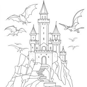 coloriage Chateau pour enfant de à imprimer