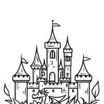 coloriage Chateau a imprimer pour enfant de 4 ans