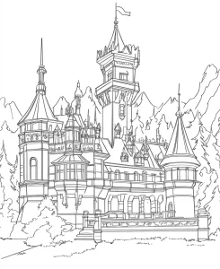 coloriage Chateau à imprimer gratuitement pdf