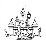 coloriage Chateau à imprimer kawaii