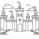 coloriage Chateau gratuit à imprimer