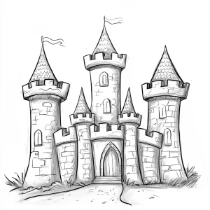 coloriage Chateau a telecharger