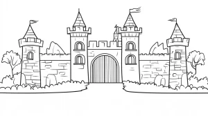 coloriage Chateau pour enfant