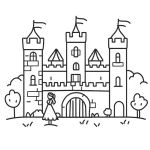 coloriage Chateau à imprimer pour enfants