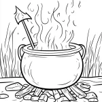 coloriage Chaudron à imprimer a4