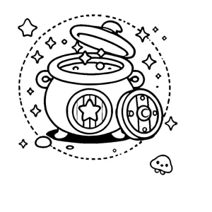 coloriage Chaudron à imprimer pour enfant de 2 ans