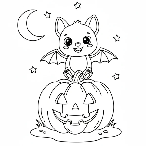 Tranh tô màu Chauve-Souris Halloween