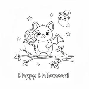 coloriage Chauve Souris Halloween à imprimer pour enfant de 4 ans