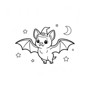 coloriage Chauve Souris Halloween à imprimer pour enfant de 3 ans