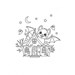 coloriage Chauve Souris Halloween pour enfants a imprimer gratuit