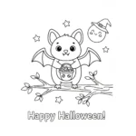 télécharger coloriage Chauve Souris Halloween gratuit