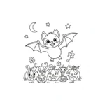 coloriage Chauve Souris Halloween pour primaire