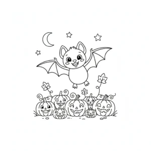 coloriage Chauve Souris Halloween pour primaire