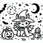 coloriage Chauve Souris Halloween et decoupage a imprimer gratuit