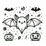 coloriage Chauve Souris Halloween pour enfant de 4 ans