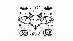 coloriage Chauve Souris Halloween pour enfant de 4 ans