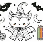 télécharger coloriage Chauve Souris Halloween gratuit