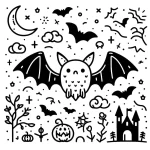 coloriage Chauve Souris Halloween à imprimer gratuitement pdf