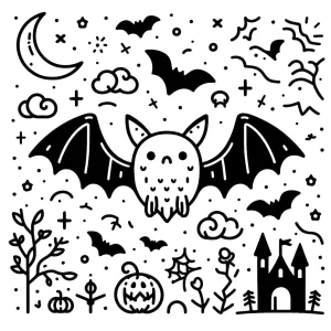 coloriage Chauve Souris Halloween à imprimer gratuitement pdf