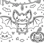 coloriage Chauve Souris Halloween a telecharger