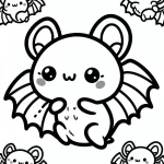 coloriage Chauve Souris Halloween et découpage à imprimer