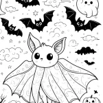 coloriage Chauve Souris Halloween à imprimer pdf gratuit