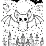 coloriage Chauve Souris Halloween a dessiner et imprimer